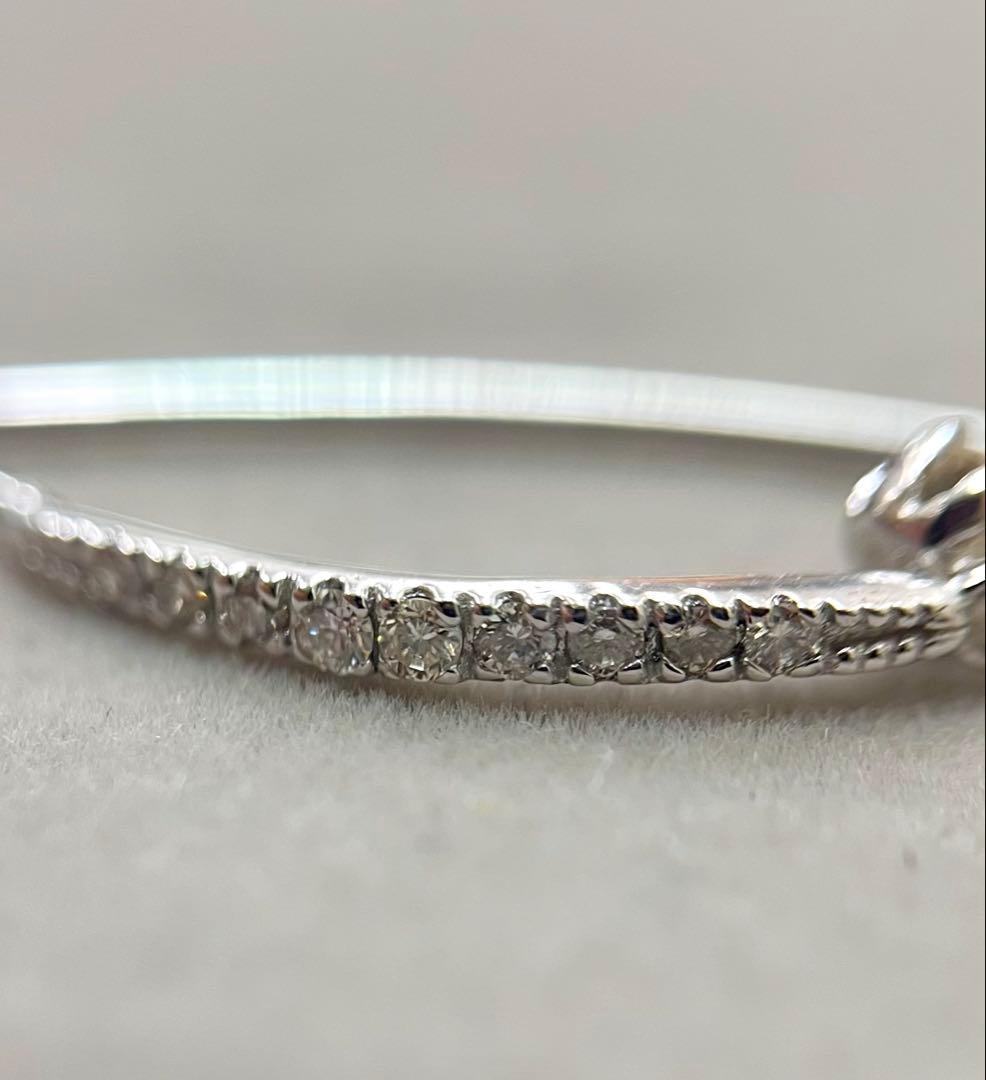 k18WG ダイヤ フック ピアス 0.30ct スウィング