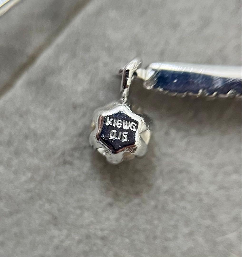 k18WG ダイヤ フック ピアス 0.30ct スウィング