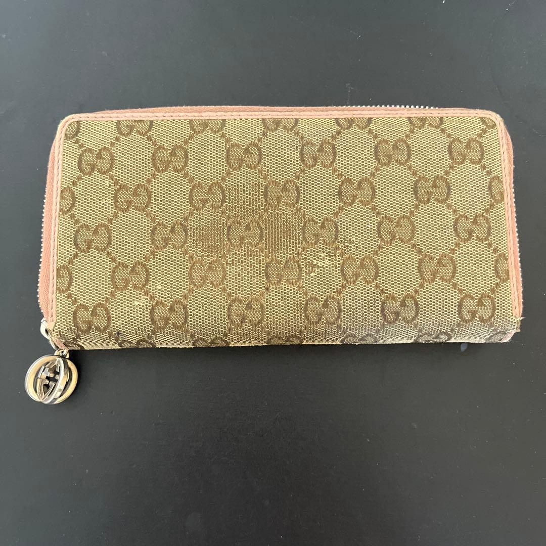GUCCI GGキャンバス 長財布 ベージュ/ピンク - メルカリ