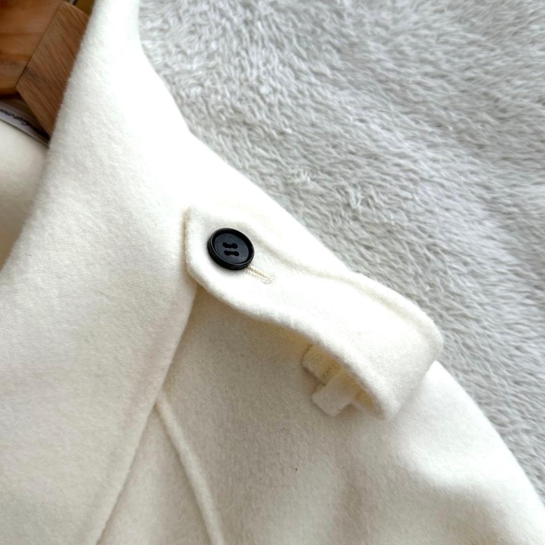 美品 eimy istoire ウールショートトレンチコート 38 アイボリー