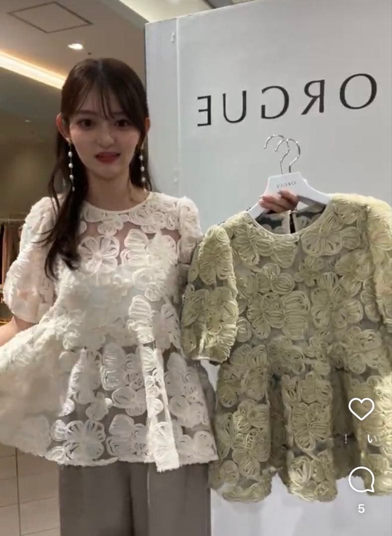 即日発送］orgue Flower embroidery blouse - メルカリ