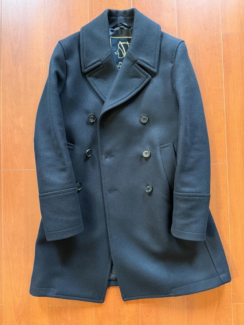 T*1様 Sealup ロングピーコート GENOVA ブラック サイズ42 シーラップ Sealup ／ ウールメルトンロングピーコート「GENOVA