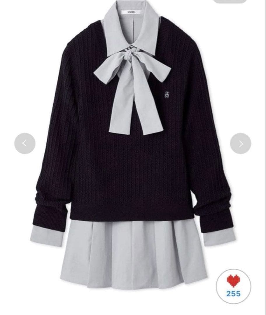 SNIDEL シャツコンビチュニック ネイビー 01