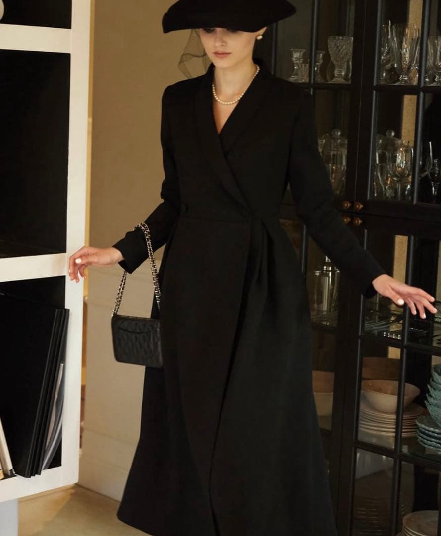 ツルバイマリコオイカワ ブラックフォーマル acacia 黒ワンピース36