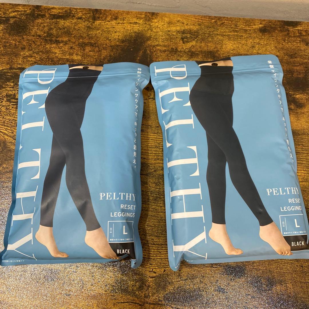 PELTHY リセットレギンス L ブラック 骨盤ケア 着圧レギンス美脚