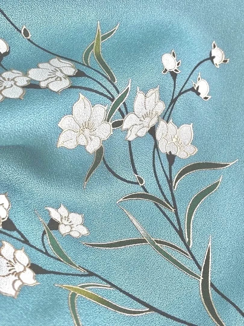 美品 正絹訪問着 落ち着いた寒色系 聡明なお色柄 祝宴 ご披露宴