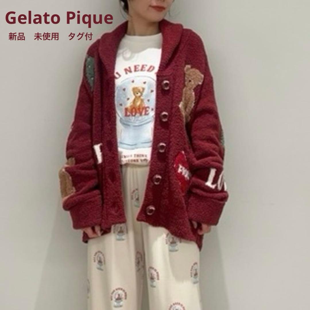 新品未使用 ジェラピケ くま ベア クリスマス バーガンディ