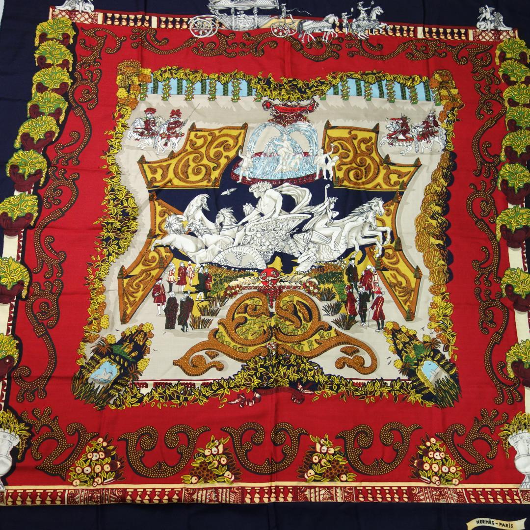 3509 エルメス カレ140 カシミヤ シルク 王の楽園 ストール スカーフ HERMES（エルメス） スカーフ CHALE カレ CARRE GEANT 140