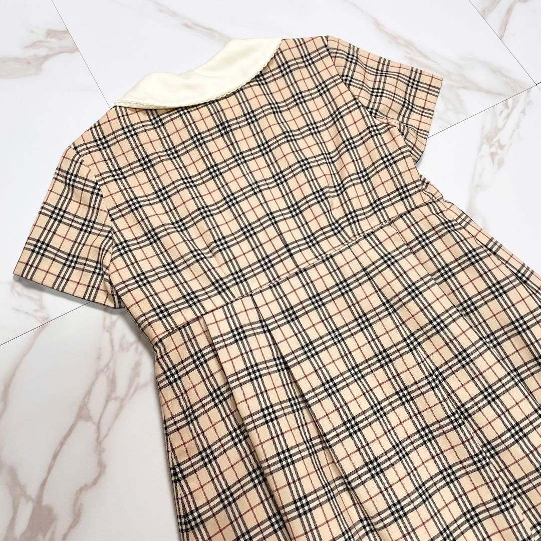 美品✨ BURBERRY ワンピース ノバチェック 白襟 金ボタン 130 - メルカリ