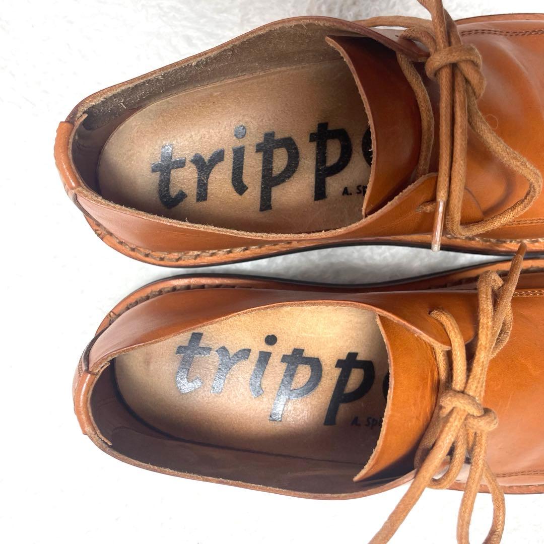 trippen レザーシューズ SHEET-PULLレースアップ ブラウン 38 - メルカリ