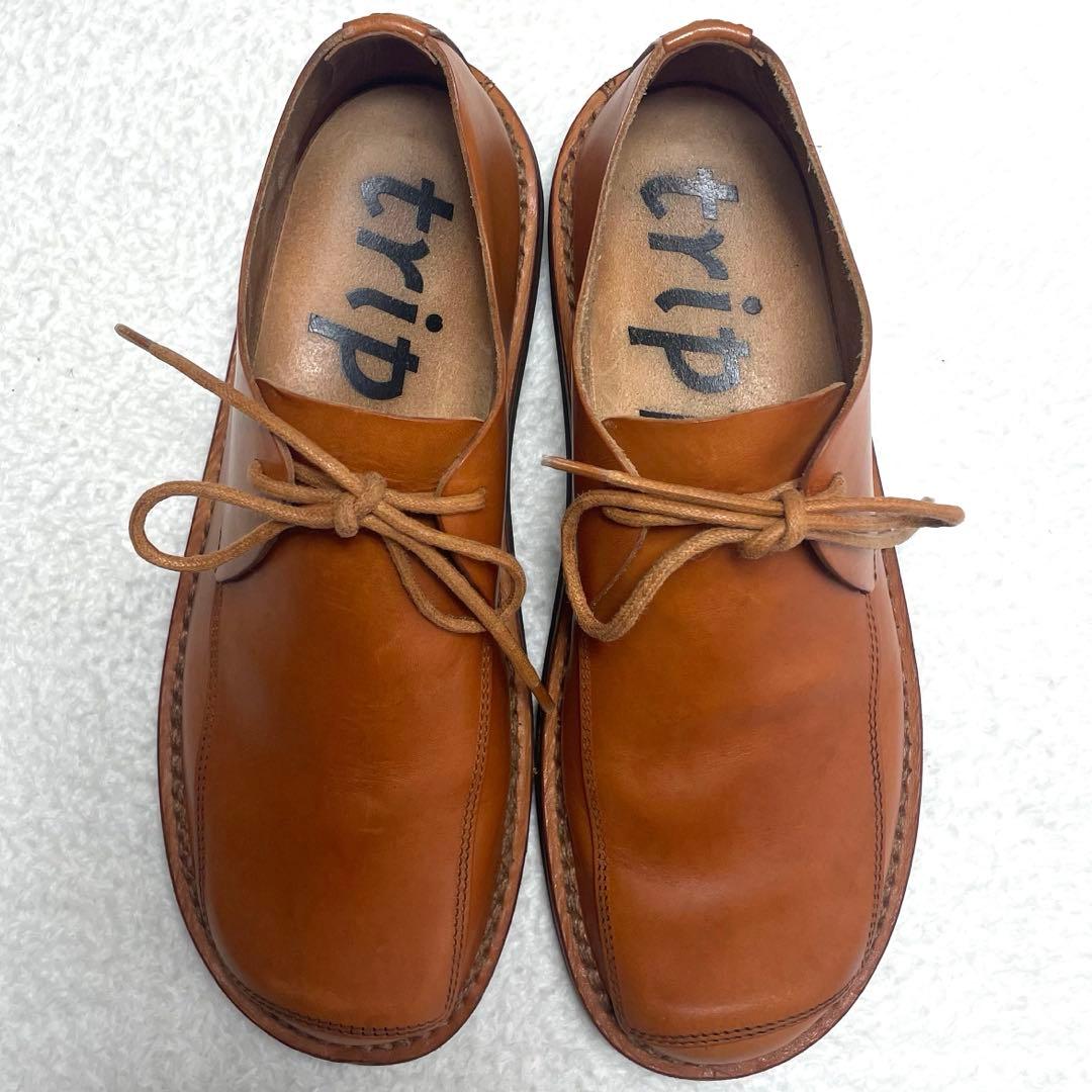 trippen レザーシューズ SHEET-PULLレースアップ ブラウン 38 - メルカリ