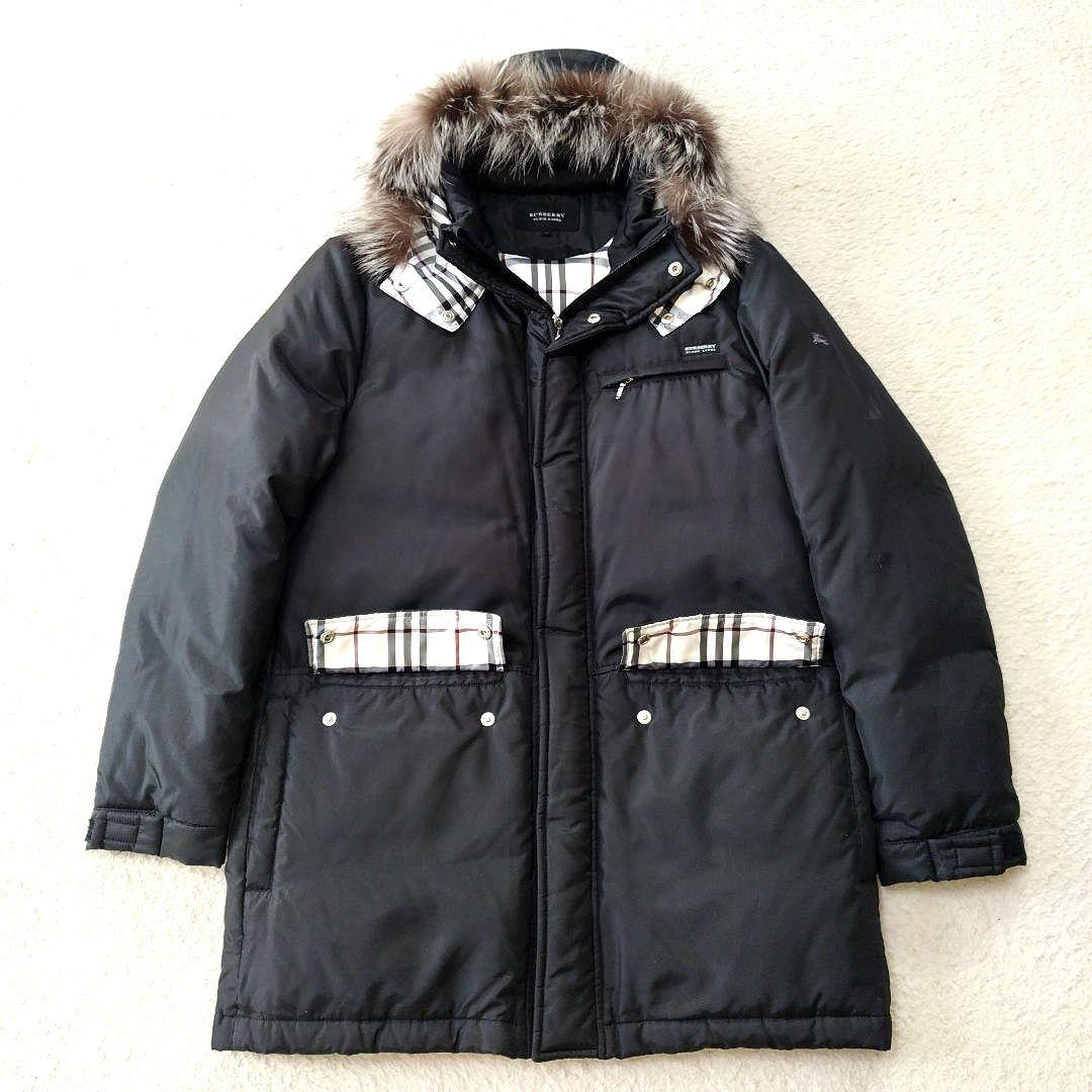 美品】バーバリーブラックレーベル ホワイトグースダウン フォックス