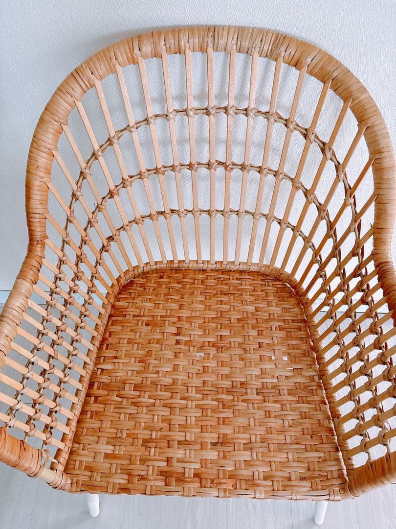 IKEA ニルソーヴェ ラタン製ダイニングチェア クッション付き - メルカリ