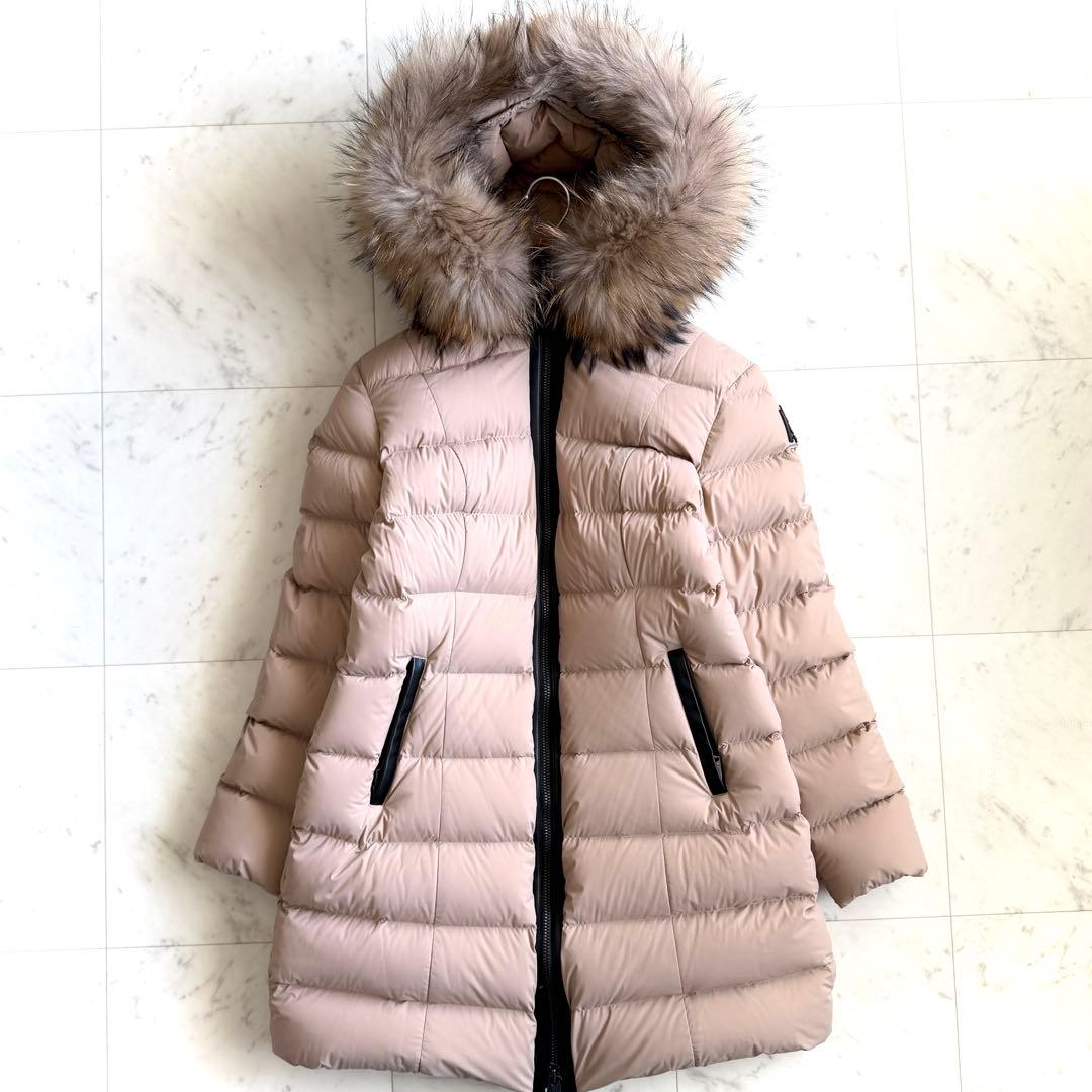 極美品 マッカージュ CALLA-F フードファー付き ロングダウンコート XL