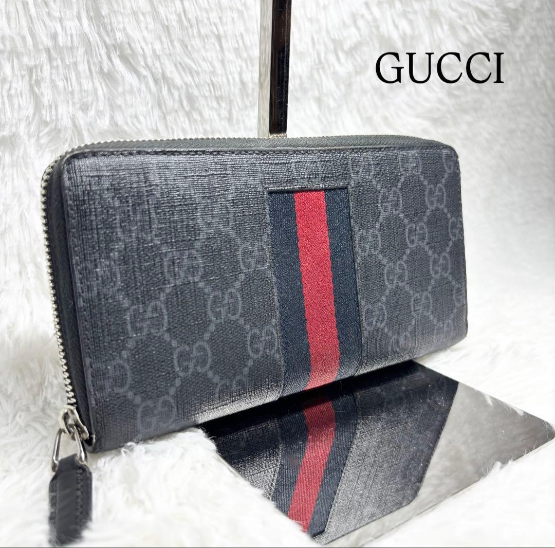 ✨高級✨ グッチ シェリーライン GGスプリーム ラウンドジップ 長財布