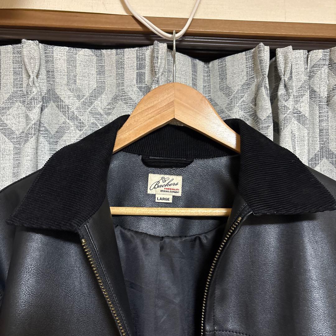 ブラックレザージャケット Lサイズ - HOUSTON ブラック シングル
