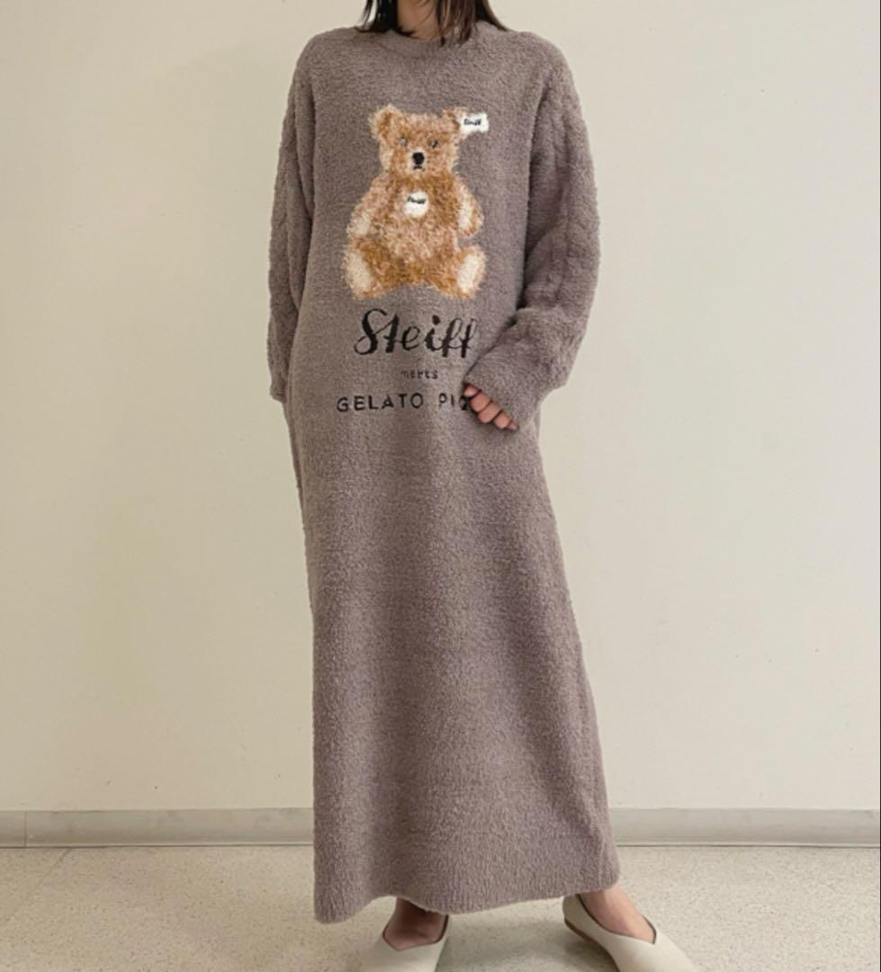 ジェラートピケ Steiff シュタイフ パウダージャガードワンピース