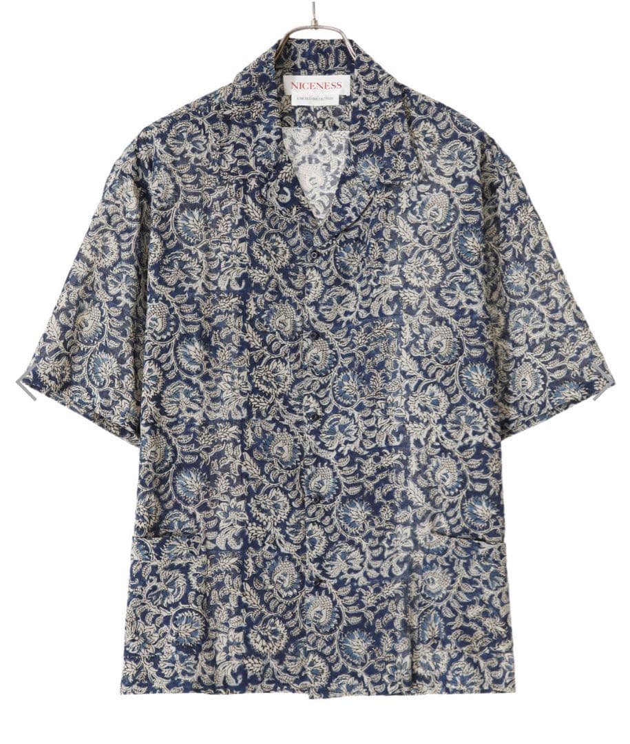 NICENESS/ナイスネス KHAN KADHIブロックプリント開襟シャツ - メルカリ
