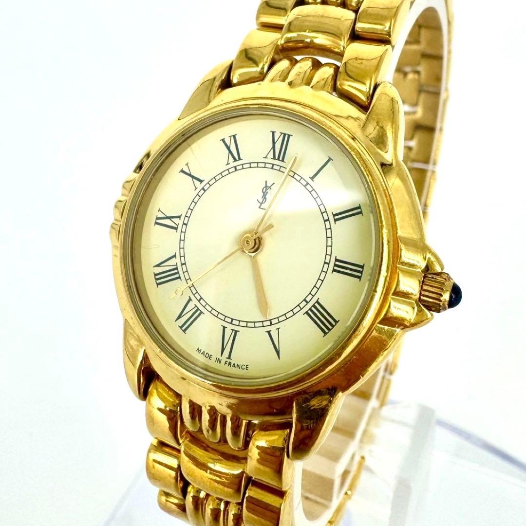 【新品電池】Yves Saint Laurent 腕時計 ゴールド レディース