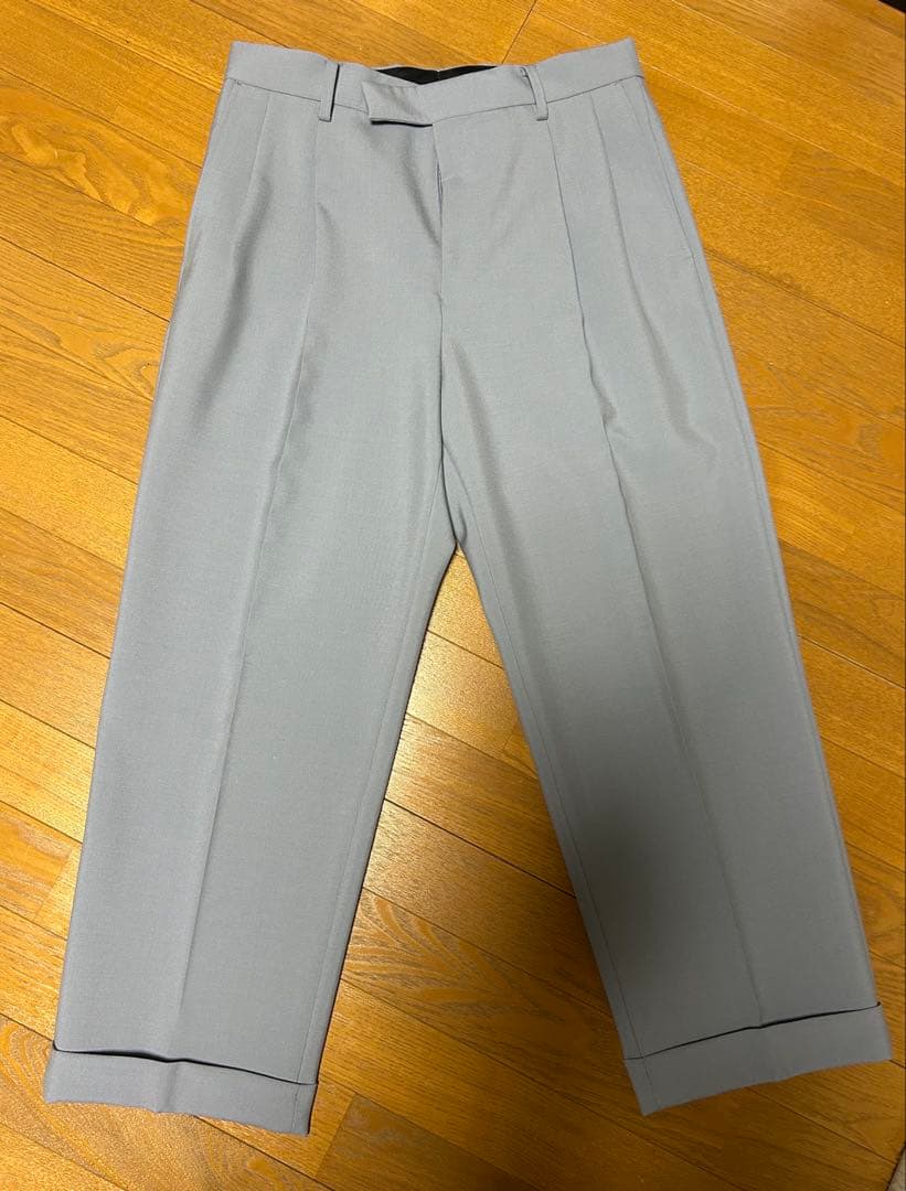 ワコマリア 薄いパープルグレー プリーツ入り スラックス Mサイズ