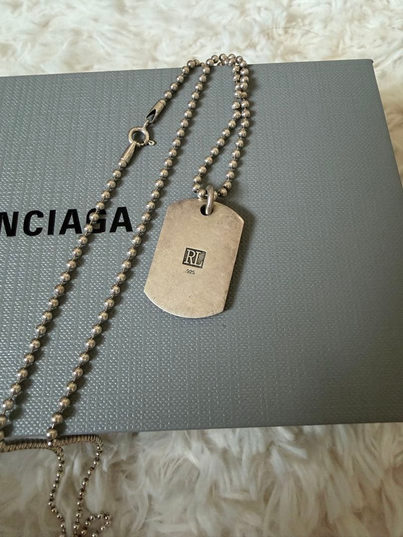 ヴィンテージ ラルフローレン ドッグタグ ネックレス シルバー 925