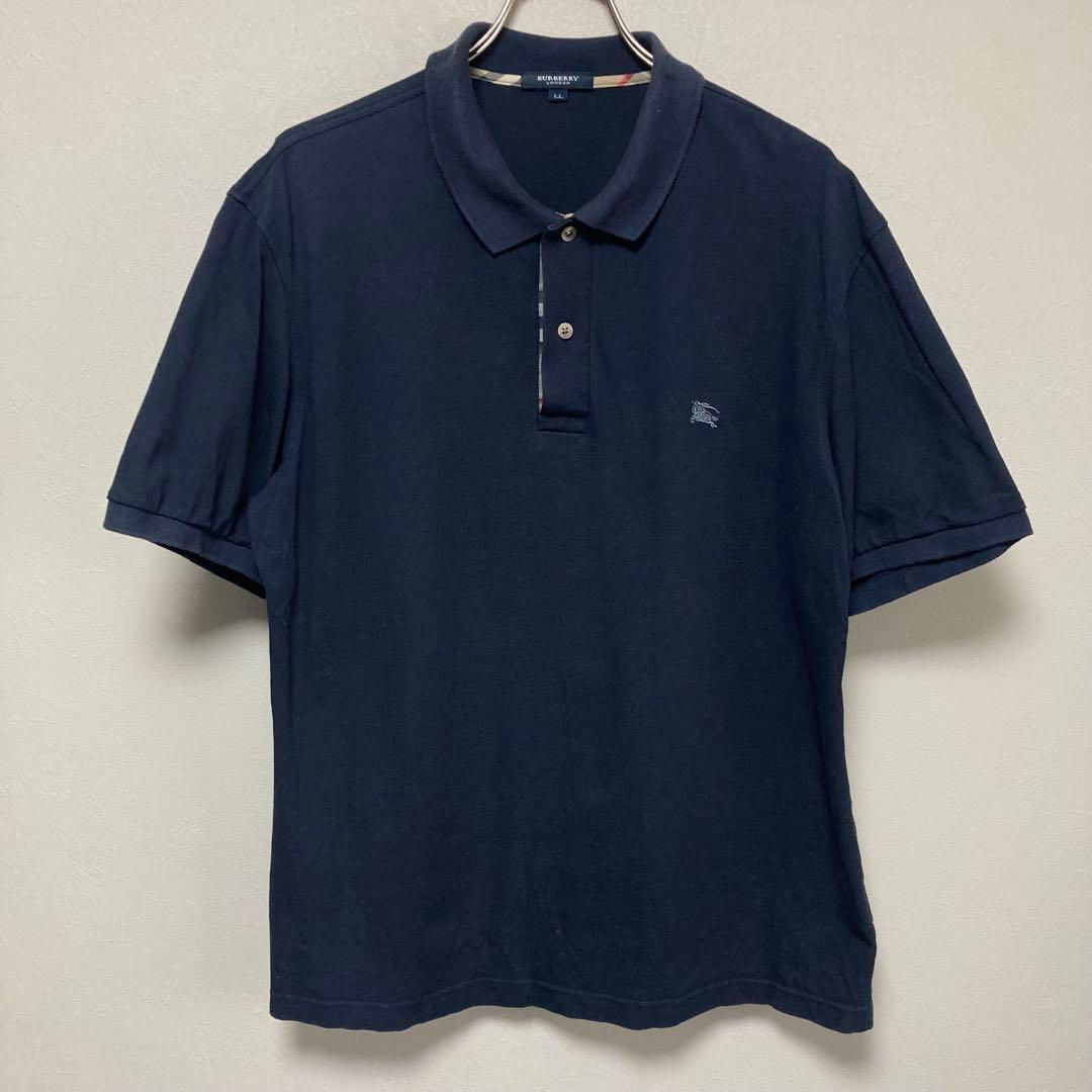 BURBERRY LONDON バーバリー ロンドン ポロシャツ ネイビー LL