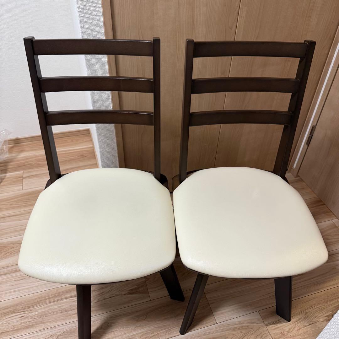 回転式ダイニングチェア(ロピア2 DBR) 2脚セット