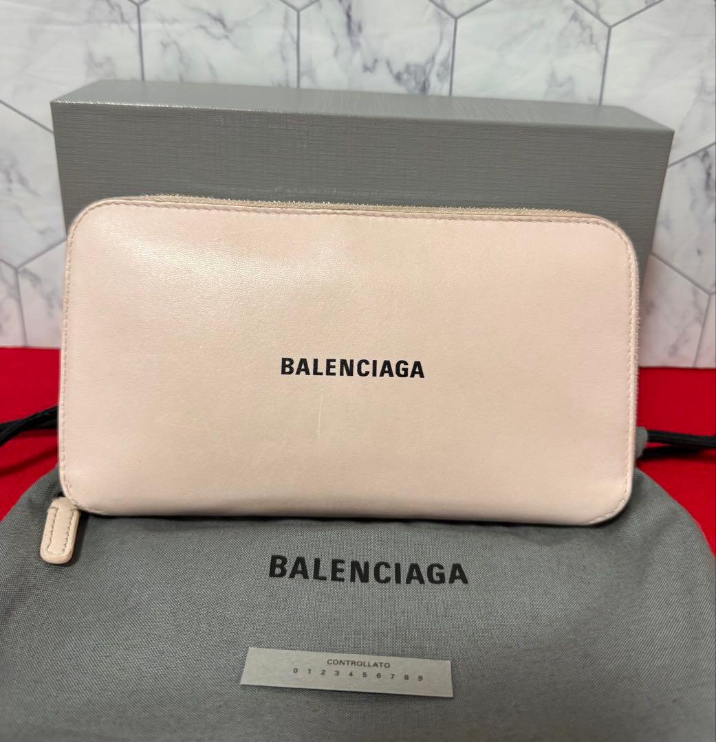 BALENCIAGA バレンシアガ ラウンドジップ 長財布 ブラック レザー