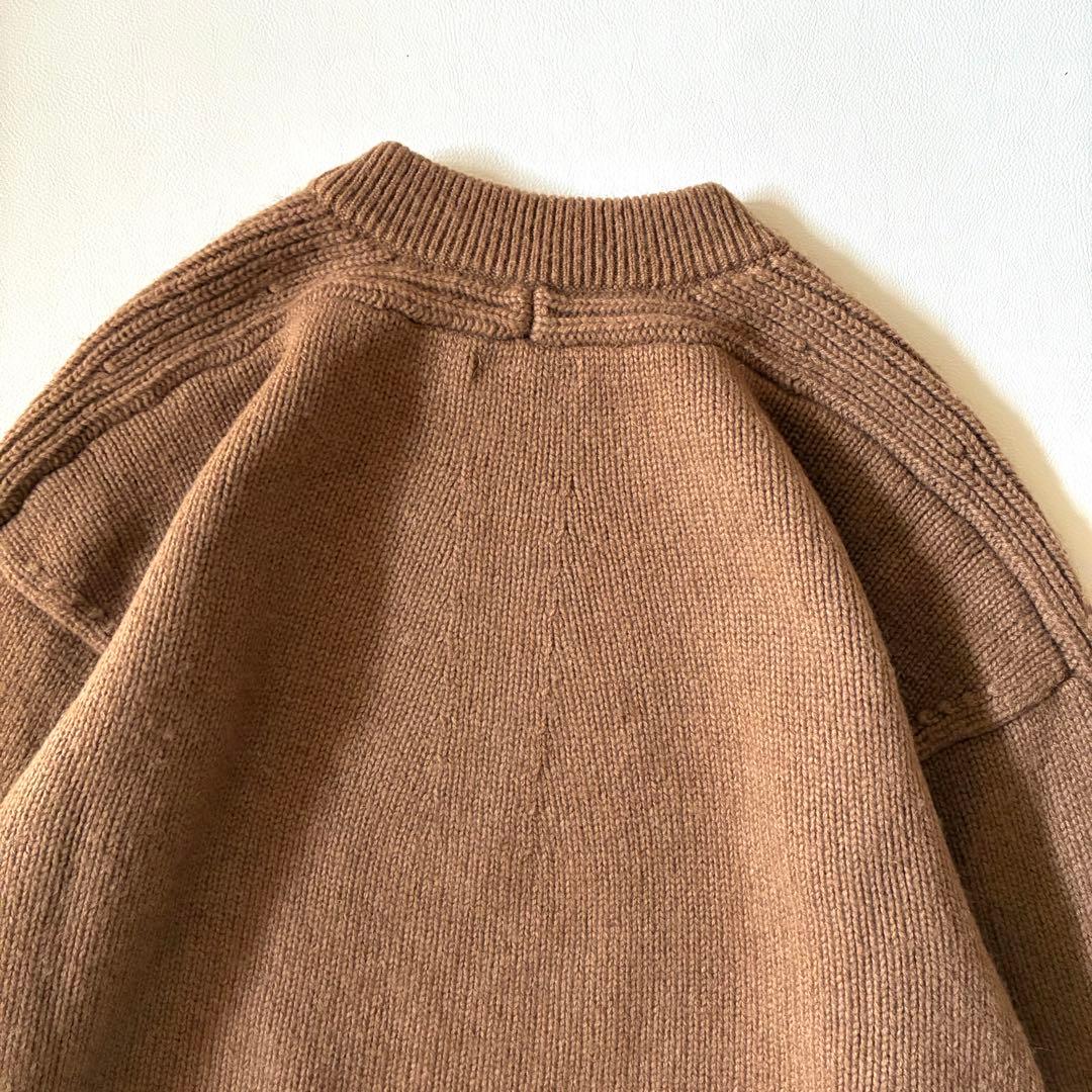 状態良好】ファクトリー キャメル100％クルーネックセーター ニット