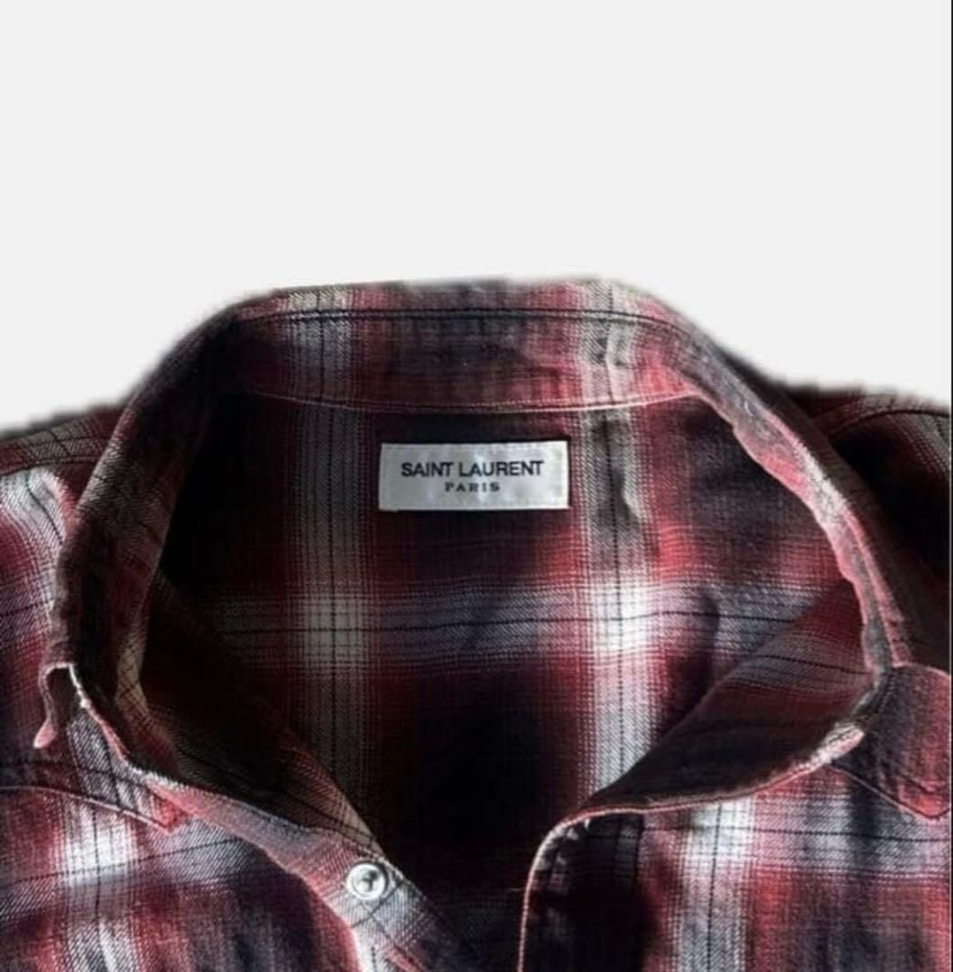 saint laurent エディ 16ss チェックシャツ 木村拓哉 - メルカリ