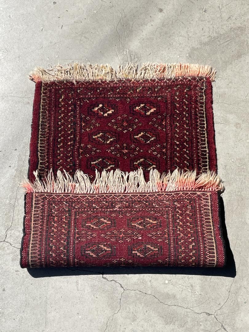 《 Vintage Rug 》トルクメンラグ　トライバル　アフガン　幾何学模様