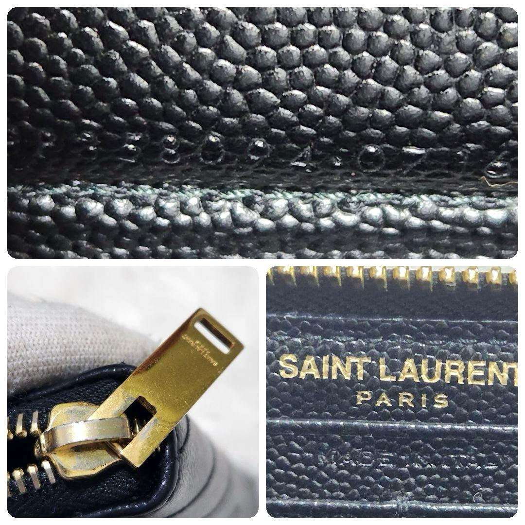 ✨極美品✨サンローラン　長財布　ラウンドファスナー カサンドラ　ブラック　黒