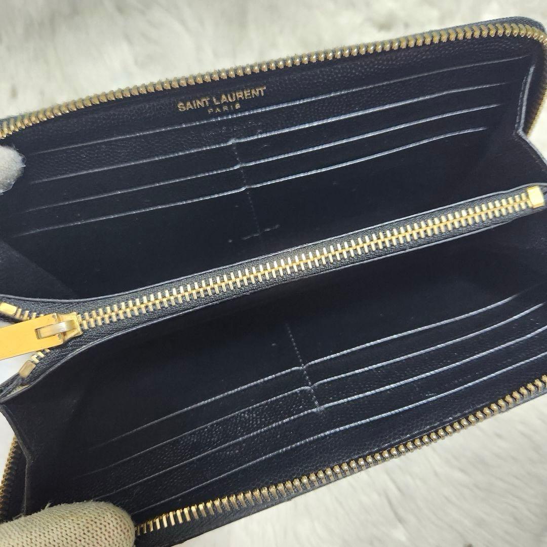✨極美品✨サンローラン　長財布　ラウンドファスナー カサンドラ　ブラック　黒