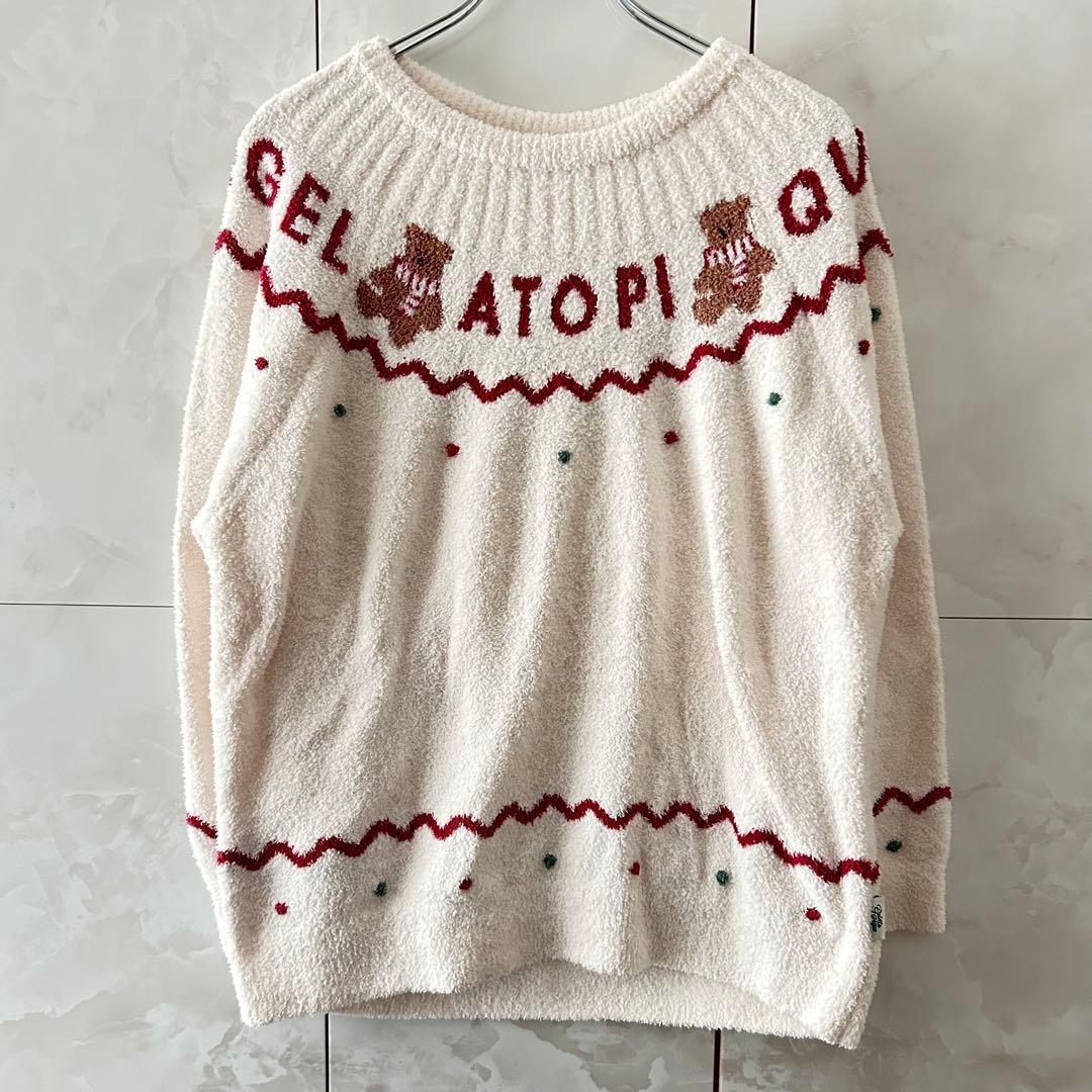 ジェラートピケHOLIDAYクマ柄ノルディックジャガードプルオーバー