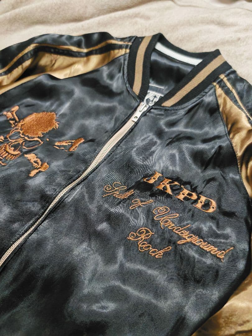 JKPD 美品 日本 限定2面用 スカジャン スカル 100%silk - メルカリ