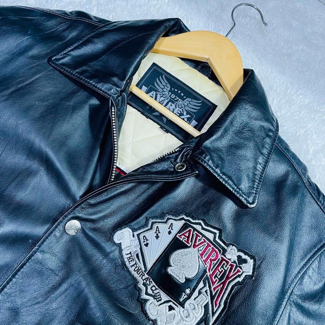 希少】極美品✨ AVIREX 90s KING CASINO レザージャケット - メルカリ