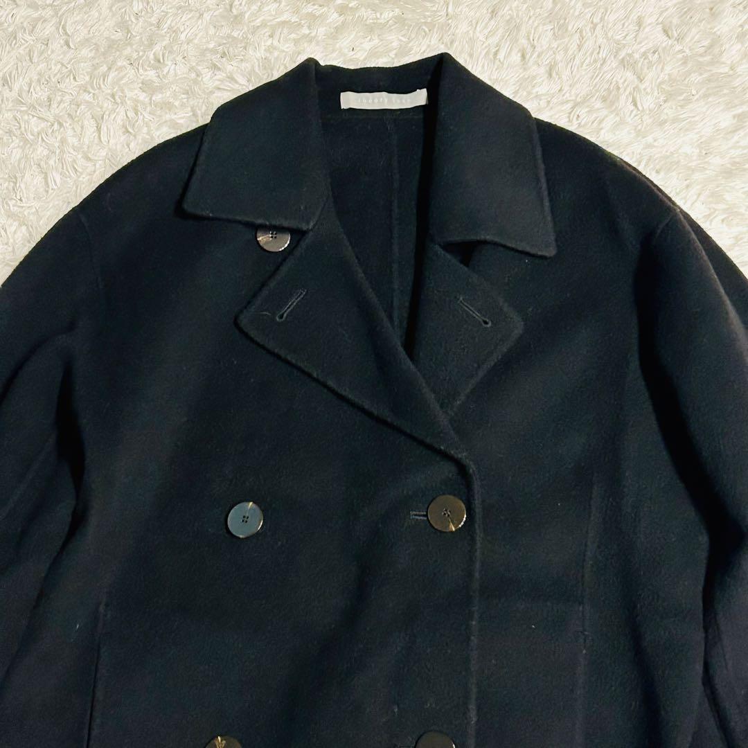 美品】21AW セオリー カシミヤブレンド ピーコート ダブルフェイス 黒