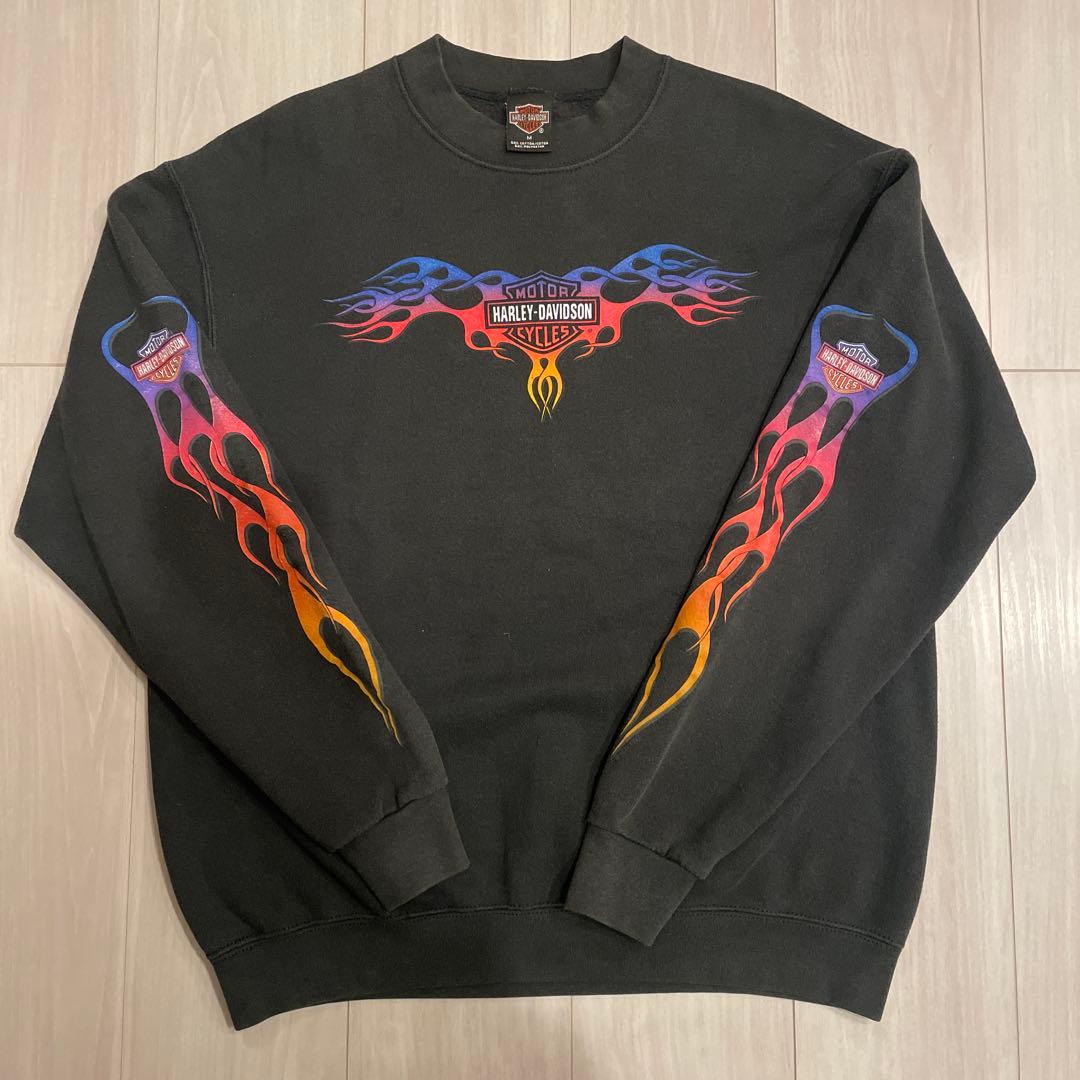 ハーレーダビッドソン　スウェット　90s フレイム 炎　ビンテージ ハーレーダビッドソン スウェット 90s フレイム 炎 ビンテージ - メルカリ