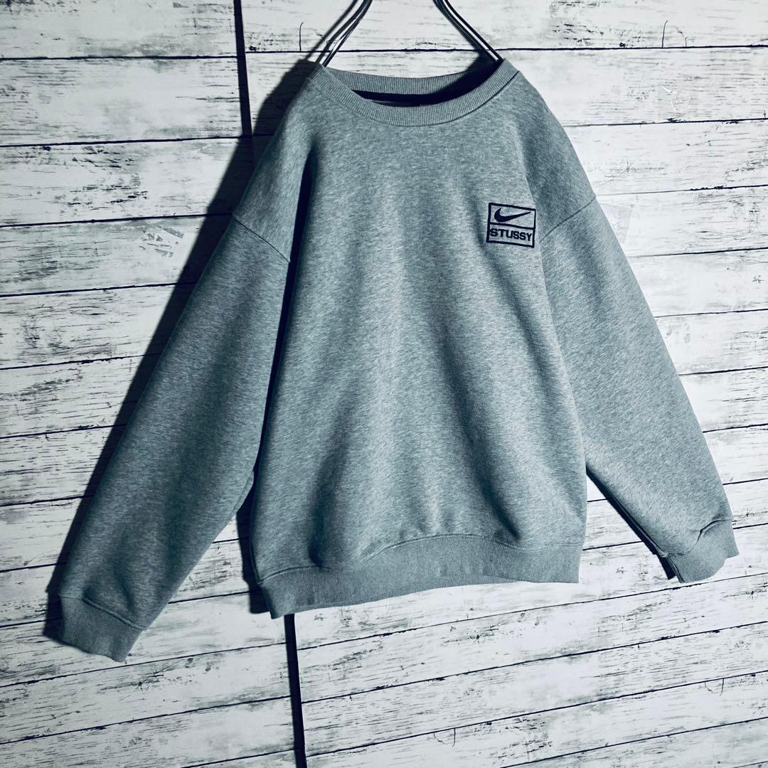 限定コラボ】ステューシー×ナイキ☆ワンポイント刺繍ロゴ 裏起毛 2XL