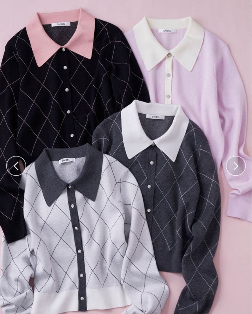 新品スナイデルアーガイルチェックカーディガン - メルカリ