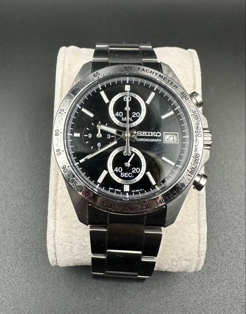 SEIKO クロノグラフ ブラック 10気圧防水 - メルカリ