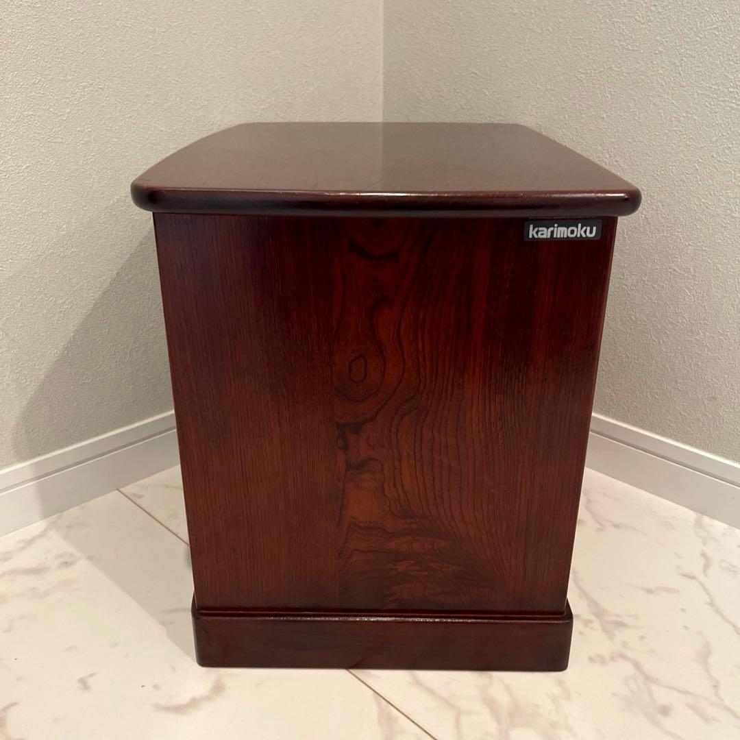 カリモク ナイトテーブル サイドテーブル 木製 引き出し付き 花台 ランプ台