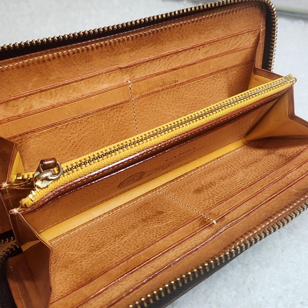 ガンゾ　GANZO ブライドルレザー　ラウンドファスナー長財布　ブラック