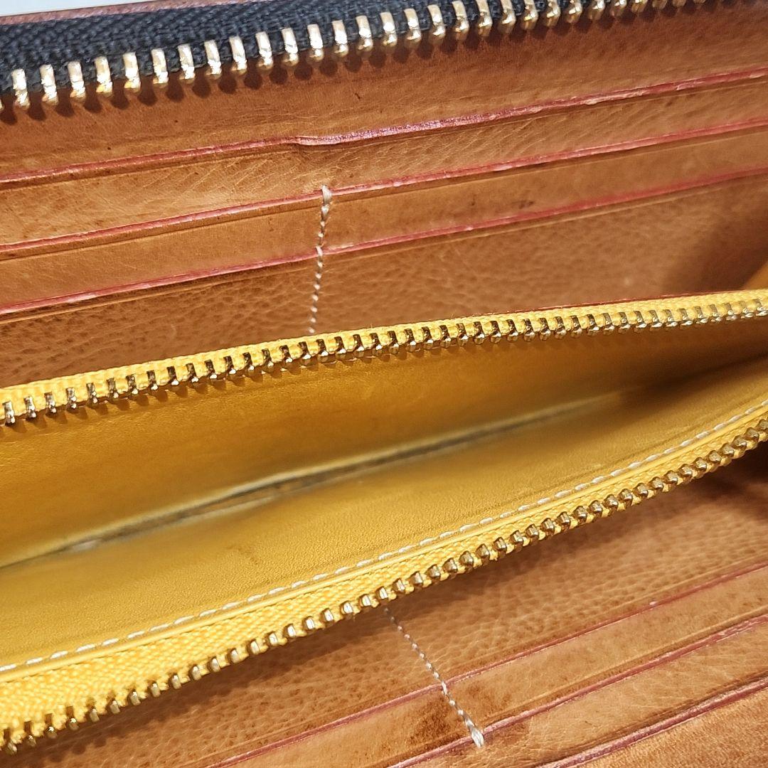 ガンゾ　GANZO ブライドルレザー　ラウンドファスナー長財布　ブラック