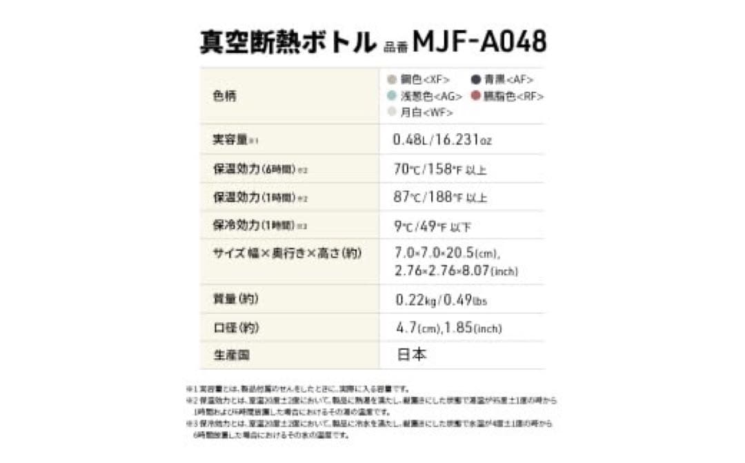 店頭展示品】タイガーTIGER 真空断熱ボトル MJF-A0 3本まとめ売り