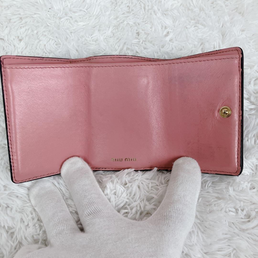 専用 ✨ミュウミュウ 折り財布 クロコ型押し 本革 レザー バイカラー