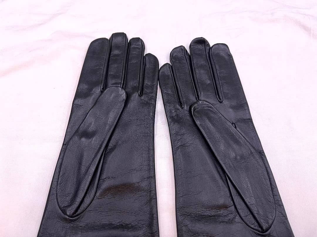 フランス老舗ジョルジュモラン レザー長手袋 黒L 新品未使用 送料無料