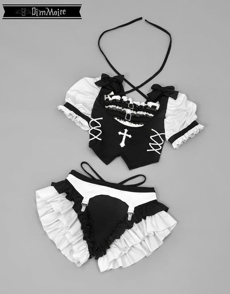 正規品 新品 融ける夢の約束スイムウェア 水着 黒白 地雷系 サブカル