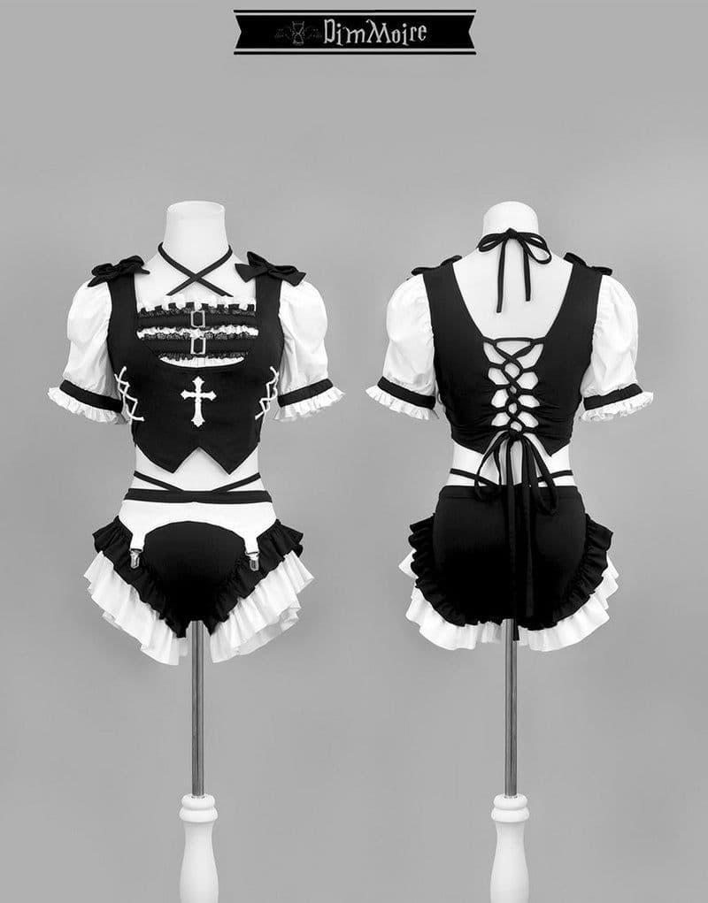 正規品 新品 融ける夢の約束スイムウェア 水着 黒白 地雷系 サブカル