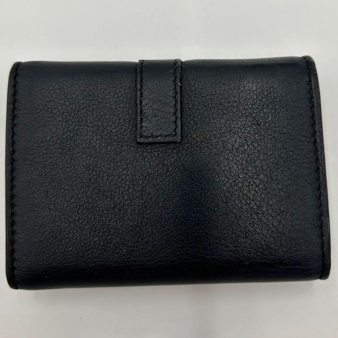 【美品】サンローラン　キーケース　6連　カサンドラ　ロゴ　レザー　ブラック